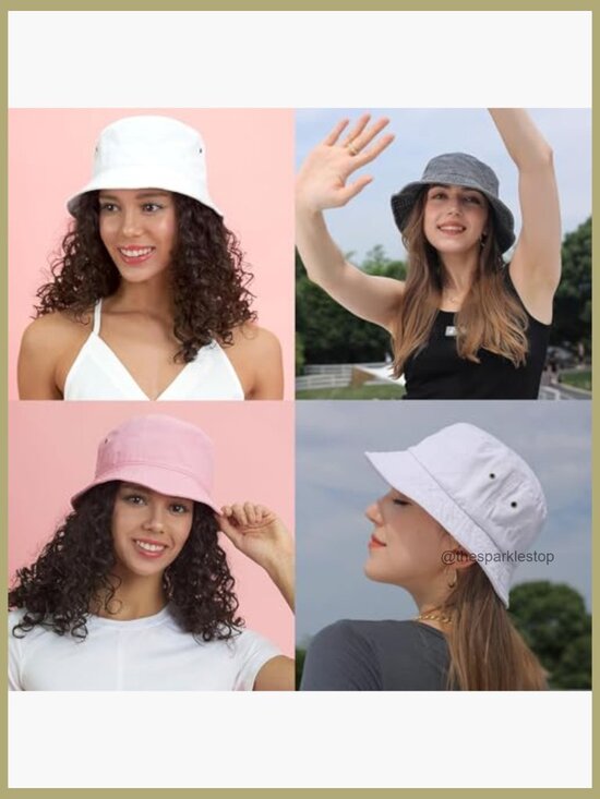 100% Cotton Packable Bucket Hat Sun Protection Wide Brim main image 6